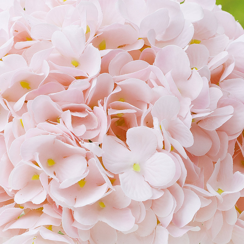 Faux Silk Hydrangea Arrangement in Vase, Pink