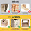 Paniers de rangement en osier pour tablettes cubiques - Naturel - Ensemble de 4 grands bacs carrés pliables avec poignées pour le garde-manger, le salon et l'organisation de la maison