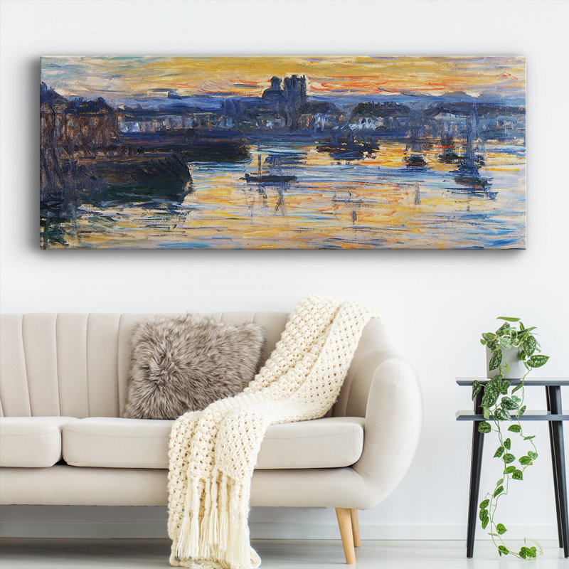 «The Port Of Dieppe, Evening, 1882zz», reproduction sur toile, H 12 po x l 30 po x P 1,5 po