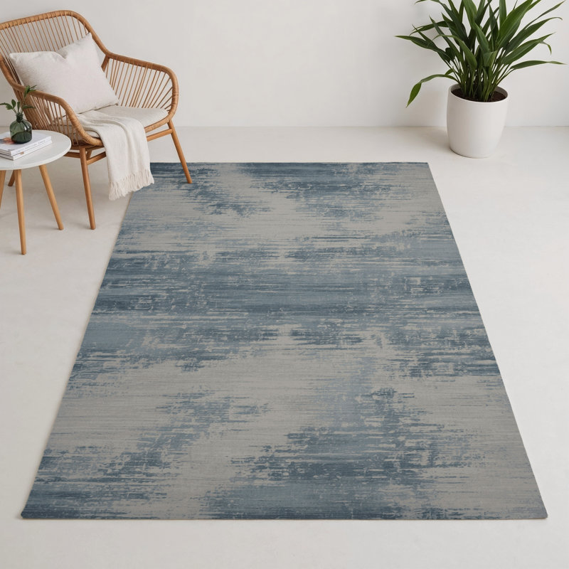 Tapis gris abstrait intérieur et extérieur, Rectangle 9 pi x 12 pi