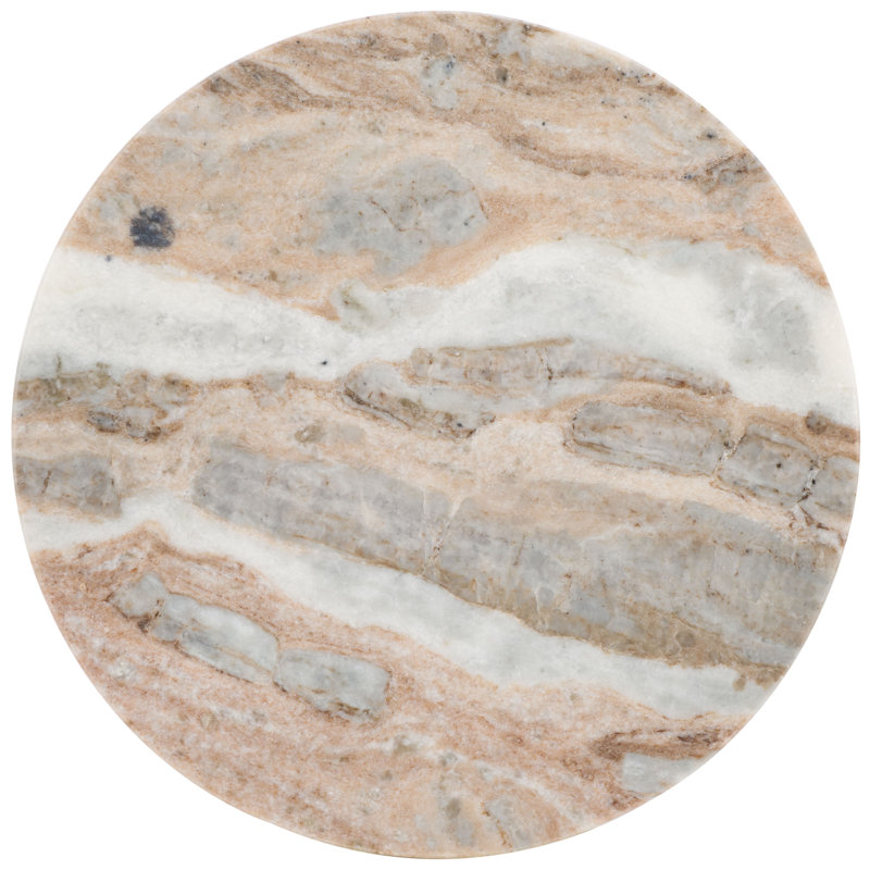 Devlin Marble Drink Table, Beige