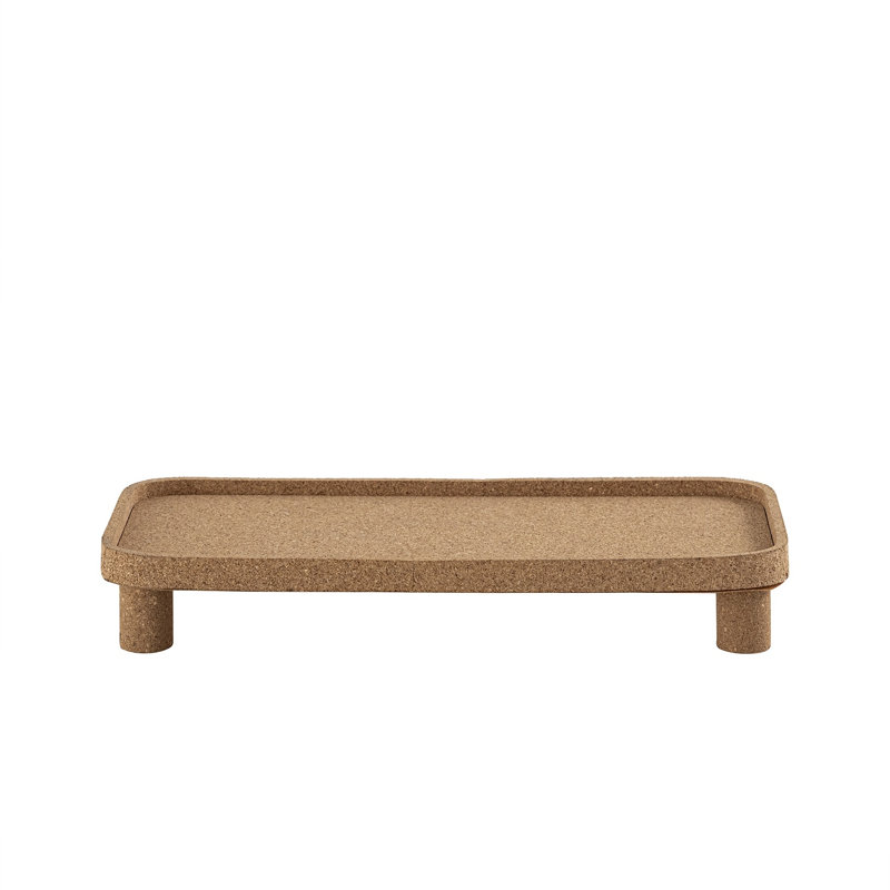 Plateau rectangulaire en liège large, L 7,5 po x P 15,25 po x H 2,25 po