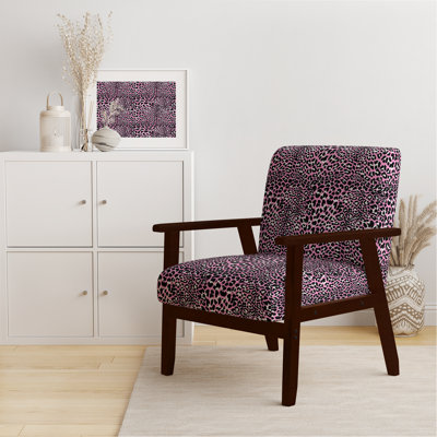 Fauteuil d'appoint rembourré rose et noir léopard
