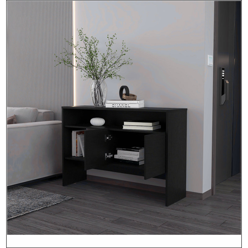Console noire avec deux portes