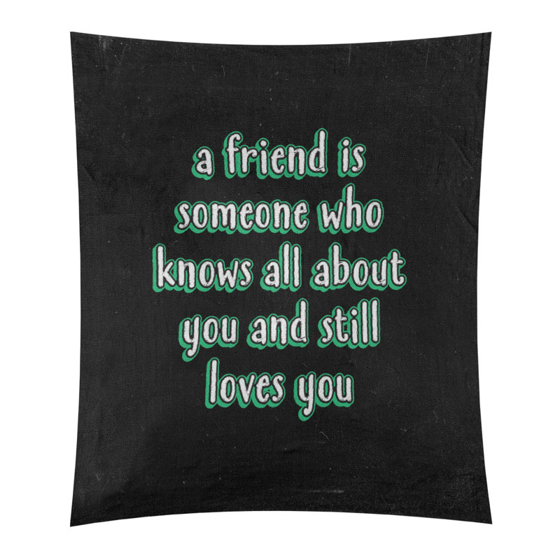 Tapisserie tableau en polyester «Love and Friendship», H 80 po x l 68 po, Vert