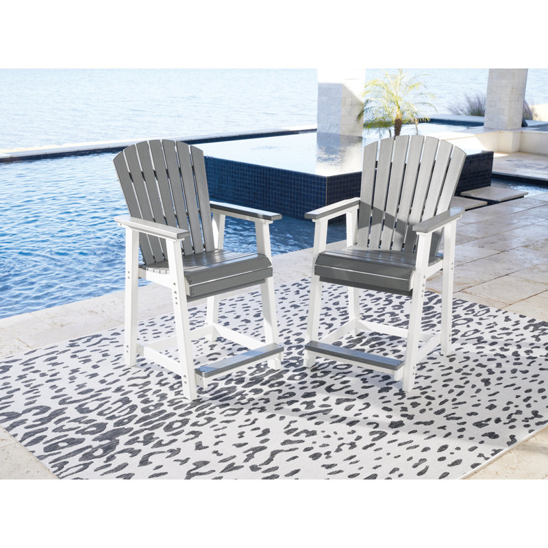 Chrisann Outdoor Stool, White, Gray