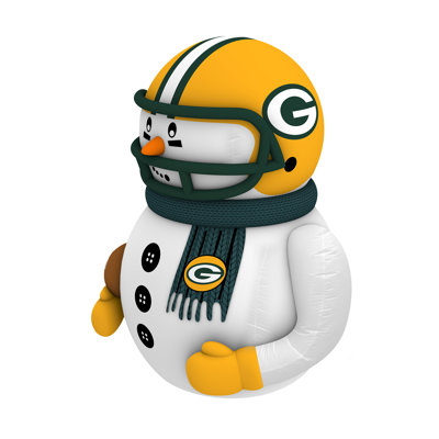 Joueur de bonhomme de neige gonflable Sporticulture Green Bay Packers - 7 pieds de haut avec lumières DEL | Bonhomme de neige NFL Moteur de souffleur intégré, résistant aux intempéries, utilisation intérieure / extérieure