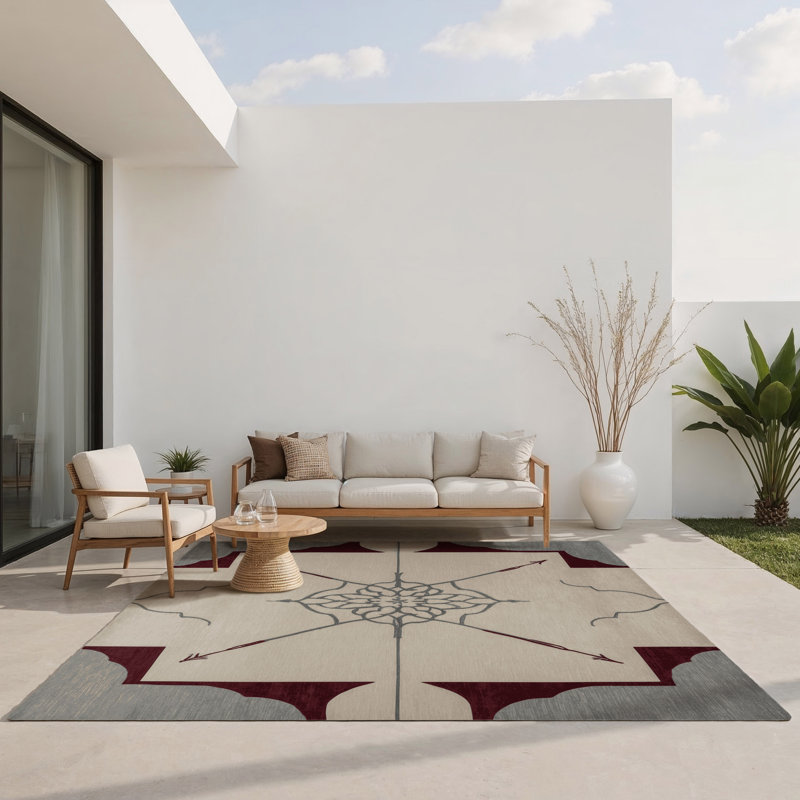 Angular Ascent Indoor And Outdoor Area Rug, Rectangle 5' x 7'