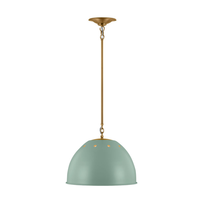 Luminaire suspendu en forme de dôme à 1 lumière Nikita Octavia, Eucalyptus, H 13,25 po x l 15,38 po x P 15,38 po