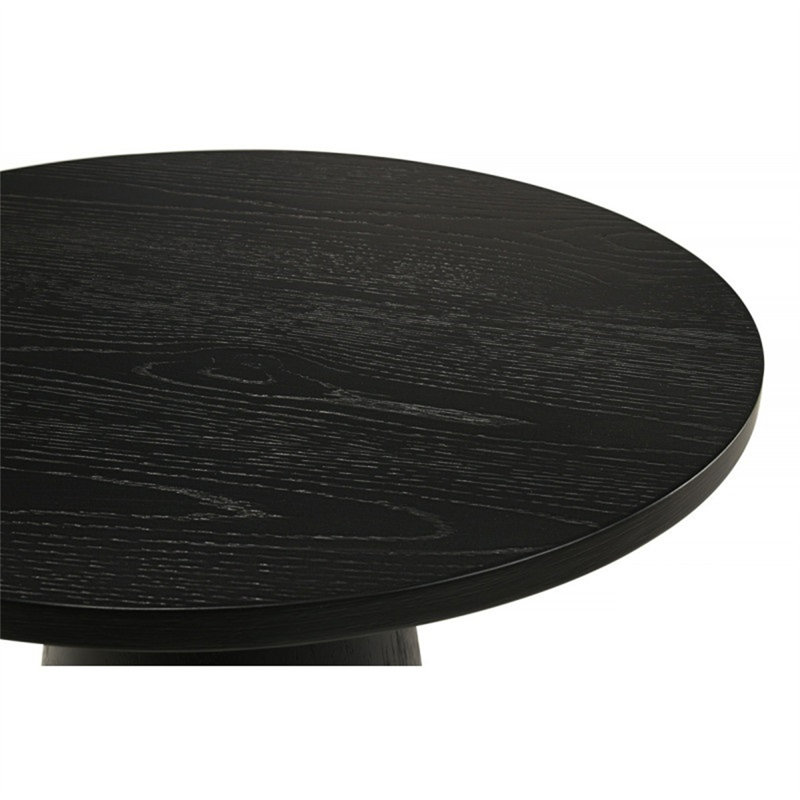 29 po Table basse ronde en bois pour salon moderne avec base à piédestal (table incluse seulement), Noir