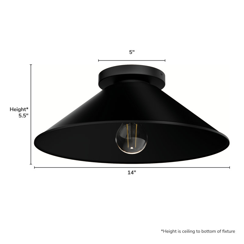 Hunter Skyflow Modern Metal Cone Outdoor Medium Flush Mount Ceiling Light