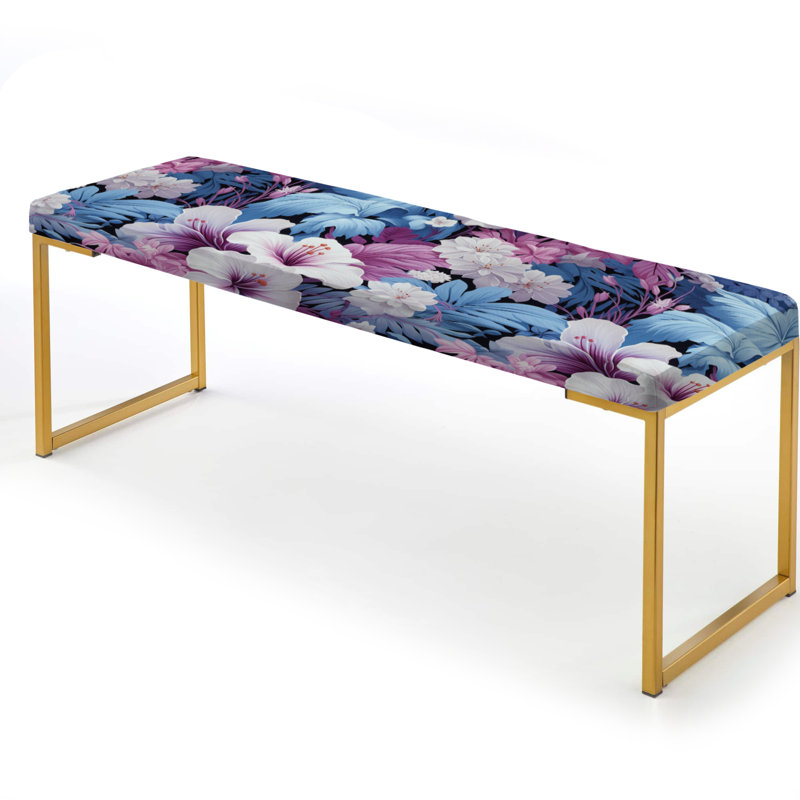Banc rembourré or, Tranquil Dreamscape Tropical Pattern