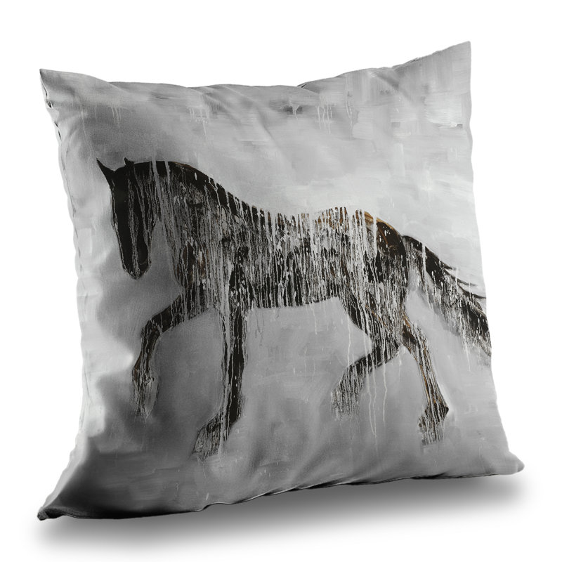 Horse Brown Silhouette - Office Farm Animals Throw Decor
