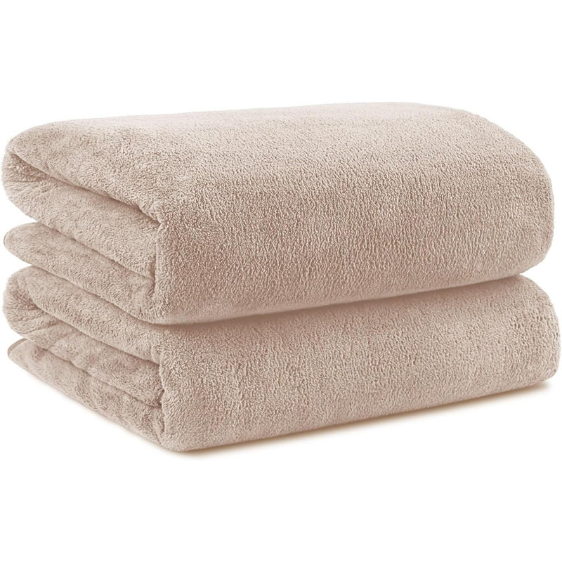 Microfiber Bath Towels Pack Of  Soft Feel Highly Absorbent Quick Drying For Body Sport Yoga SPA Fitness, Brown