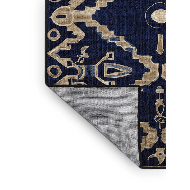 Machine Washable Gray Area Rug, Round 8'