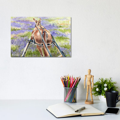 Donkey Lavender by Jennifer Redstreake - Wrapped Canvas Painting