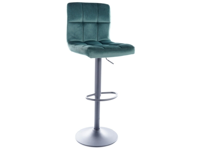 Afan Upholstered Adjustable Height Bar Stool, Green