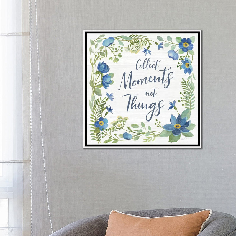 Bleu botanique V, Toile blanche encadrée, H 26 po x l 26 po x P 1,5 po, Aucun mat