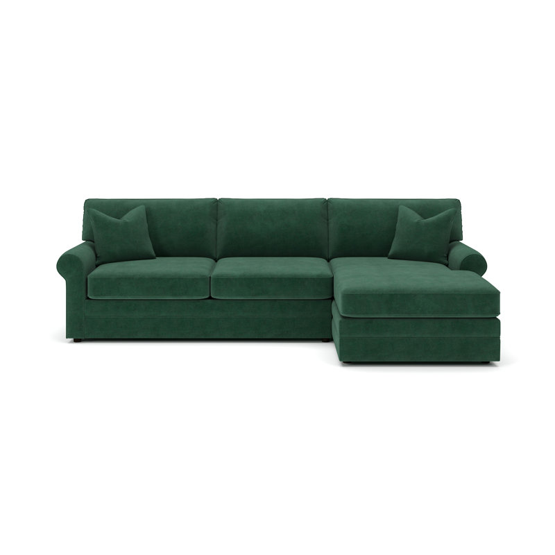 Comfy 2-Piece Sofa With Chaise Sectional, Bella Hunter, Cruise Adrift