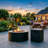 40,000 Btu Round Iron Propane Fire Pit With Tank Holder-529970659