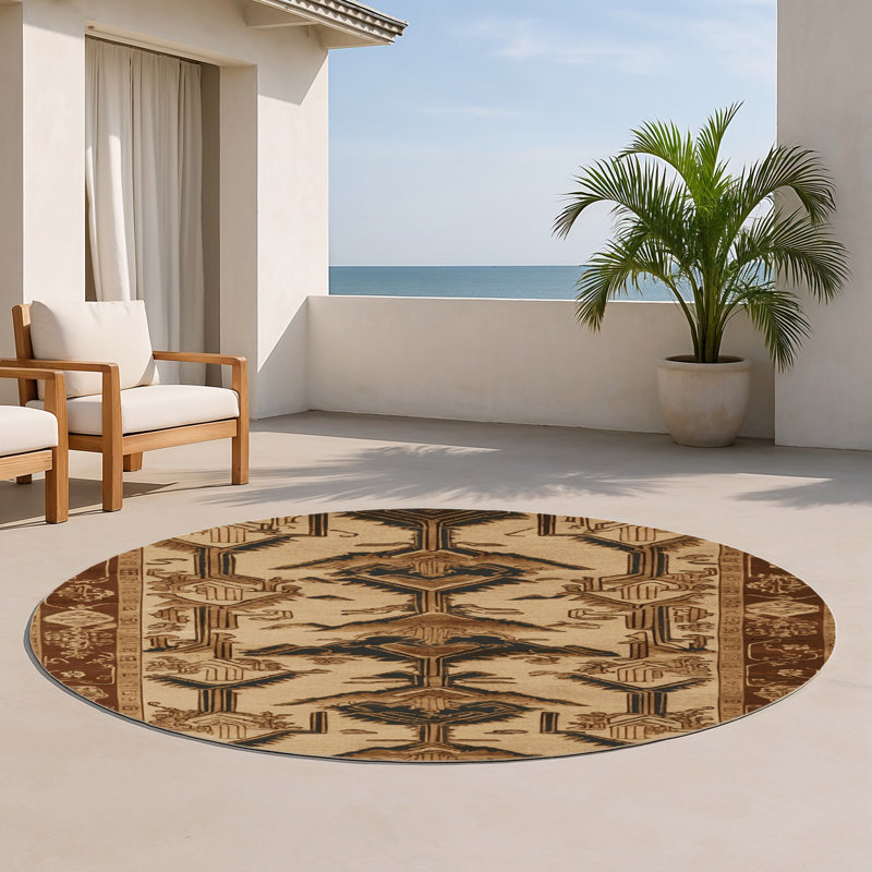 Tapis intérieur et extérieur ArtDeco, Rond 5 pi