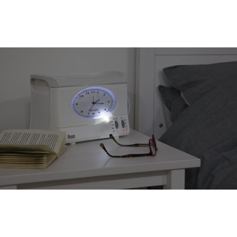 Swan STM201N Vintage Teasmade with a Traditional Dial Clock, Rapid Boil and Alarm, 600ml, 850W, White