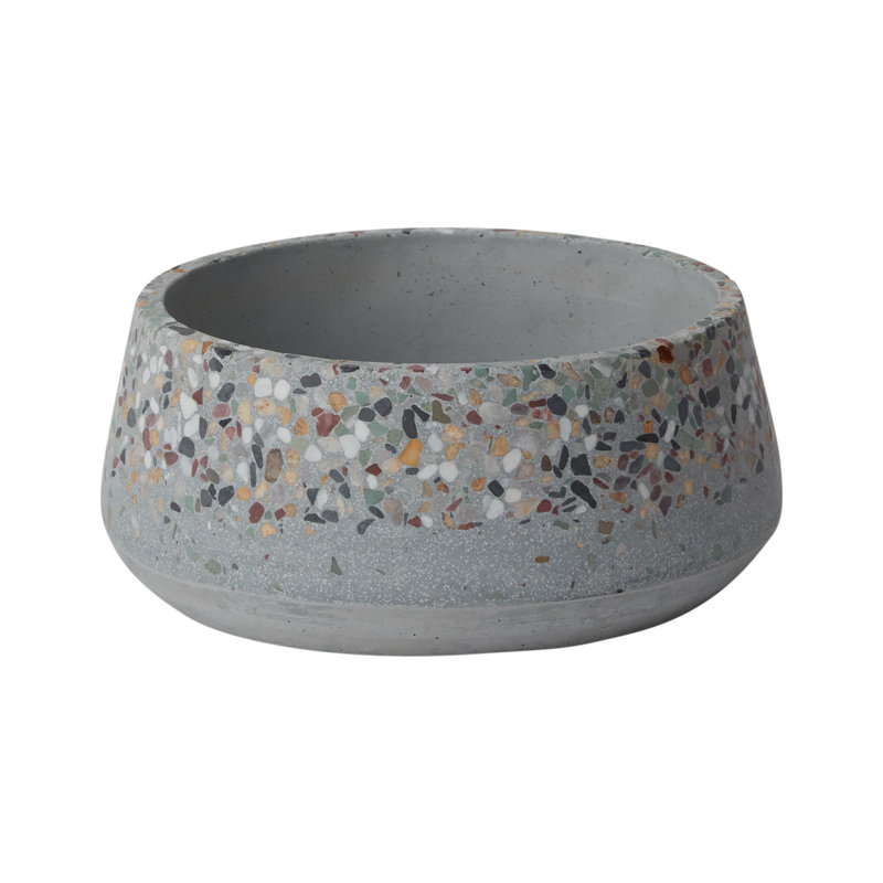 Aniya Round Gray Terrazzo Ceramic Pot Planter