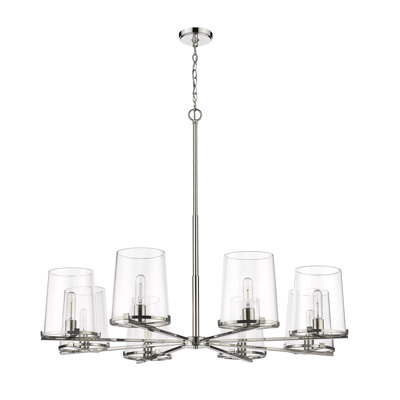 Catosha 8 - Light Dimmable Wagon Wheel Chandelier
