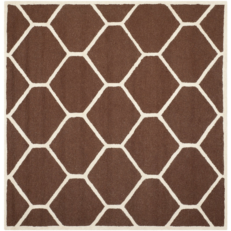 Cambridge Hand Tufted Wool Geometric Rug, Square 6'