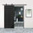 30 In. X 80 In. Black Painted Finished Composite MDF 6 Panel Interior Sliding Barn Door With Hardware Kit-55426831-55426832