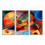 Musique et rythme - Ensemble de 3 reproductions d'art encadrées abstraites sur toile-888527668-907129979