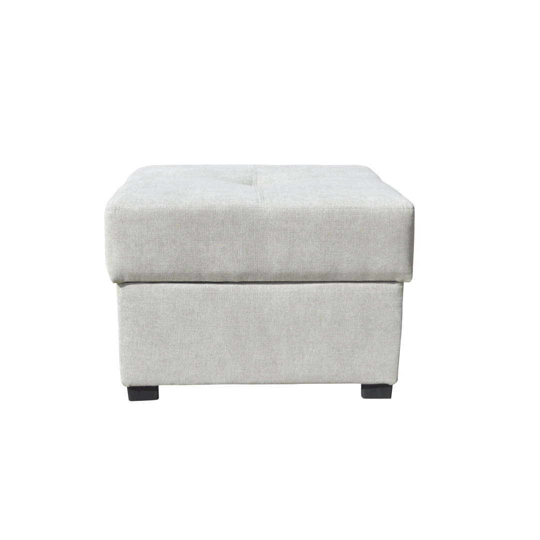62cm Wide Tufted Square No Pattern Footstool Ottoman with Storage
