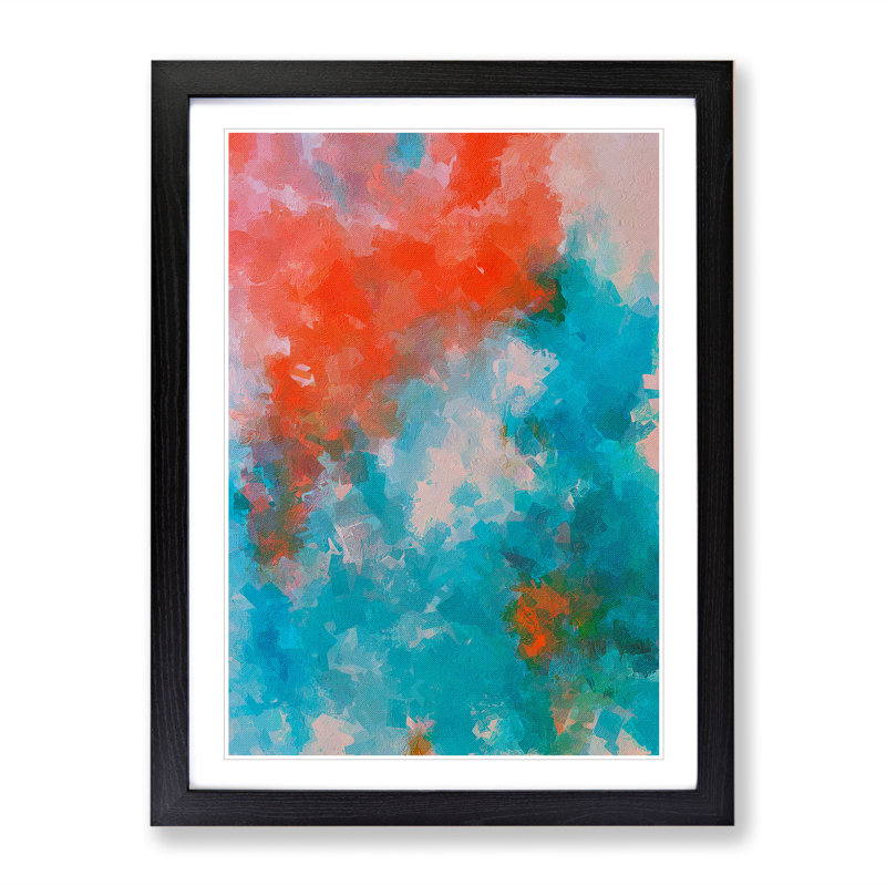 Thank You Abstract - Single Picture Frame Painting, Black Framed, 34cm H x 25cm W x 2cm D