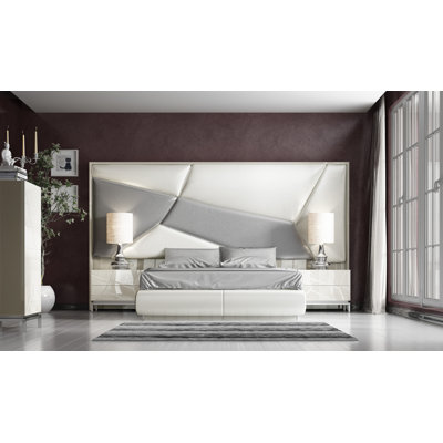 London Vegan Leather Panel Bed