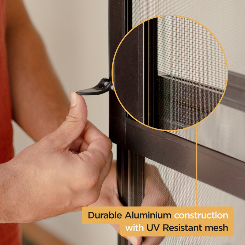 Medium Black Aluminum Sliding Door Pet Insert for Dogs and Cats