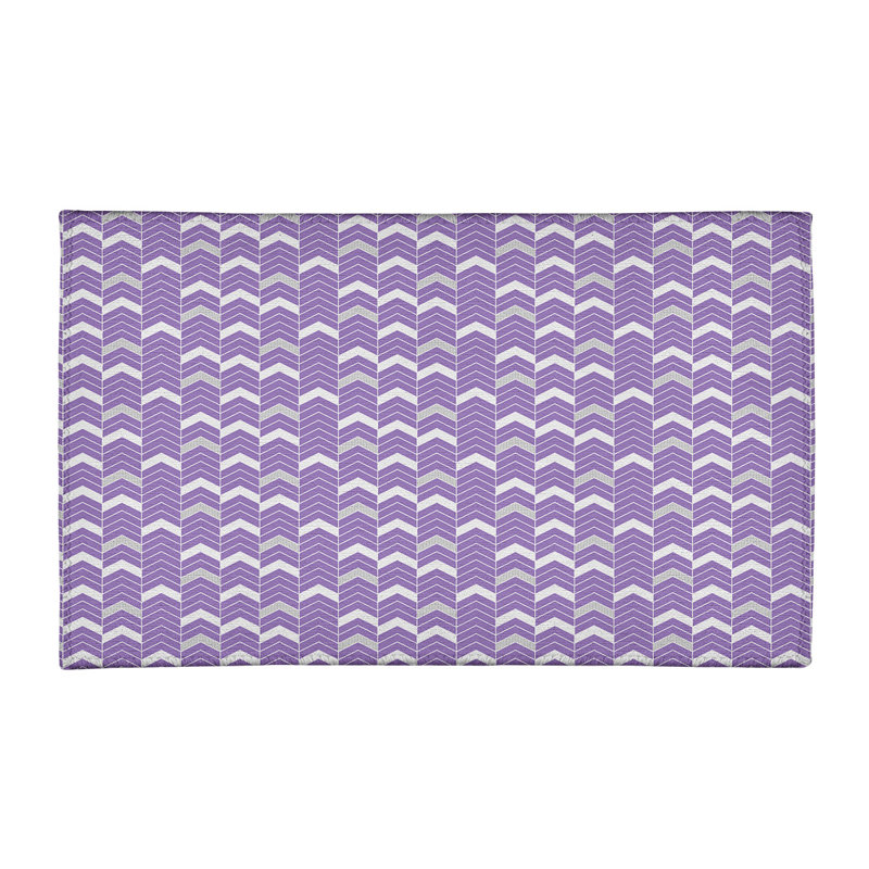 Tapis à chevrons mauve/blanc cassé, Rectangle 3 pi x 5 pi