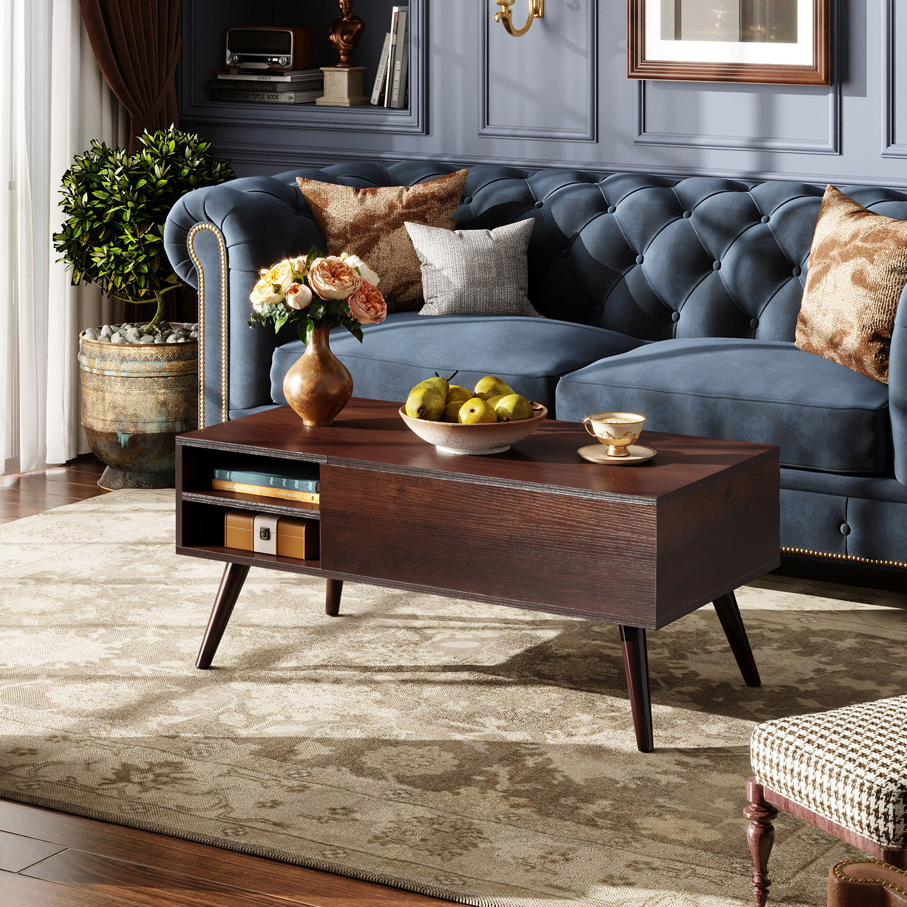 Wade Logan Aravis Lift Top Coffee Table with Storage for Living Room ...