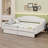 Upholstered Tufted Daybed With Two Drawers