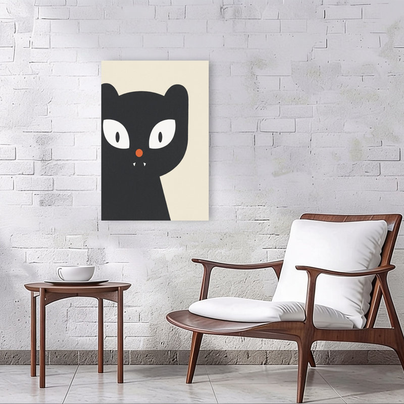 Impression d'art mural chat noir effrayant, 36" H x 24" W