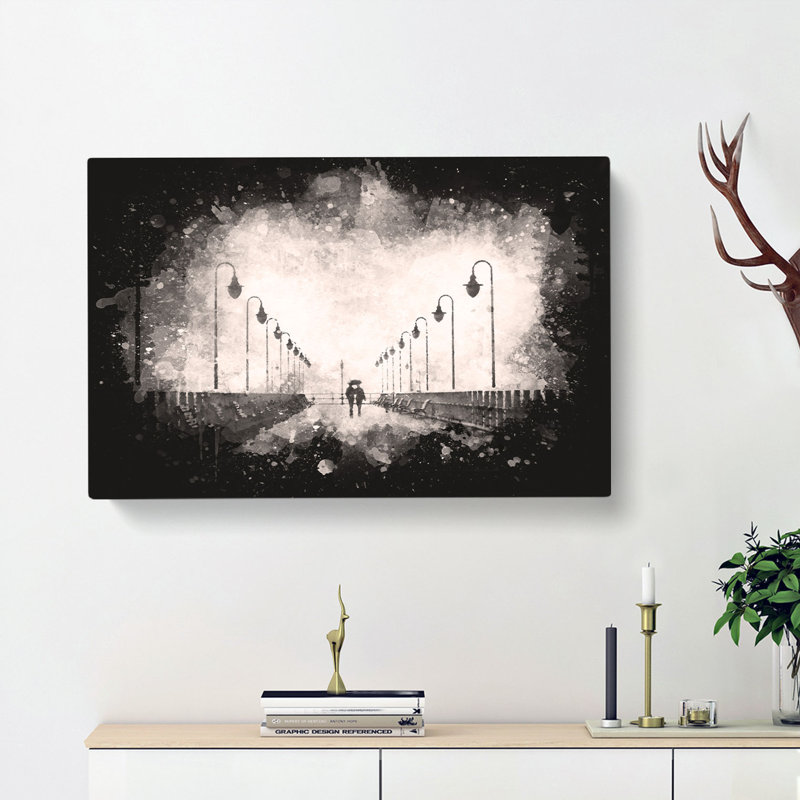 Couple Upon The Pier - Wrapped Canvas, 60cm H x 91cm W x 3cm D