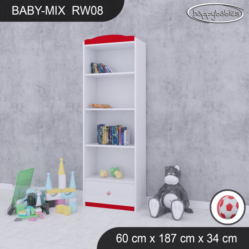 Baby Mix 187cm H Kids Cube, Red, 187cm H x 60cm W x 34cm D