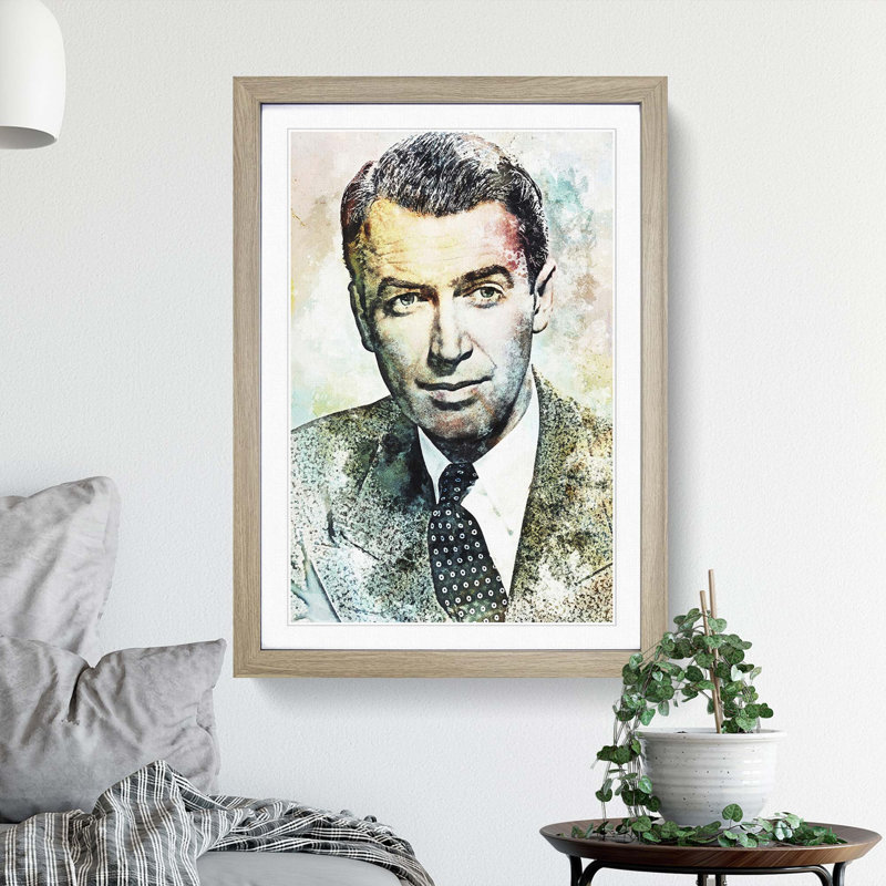 James Stewart in Abstract - Framed Print, 36cm H x 27cm W x 2cm D, Oak Framed