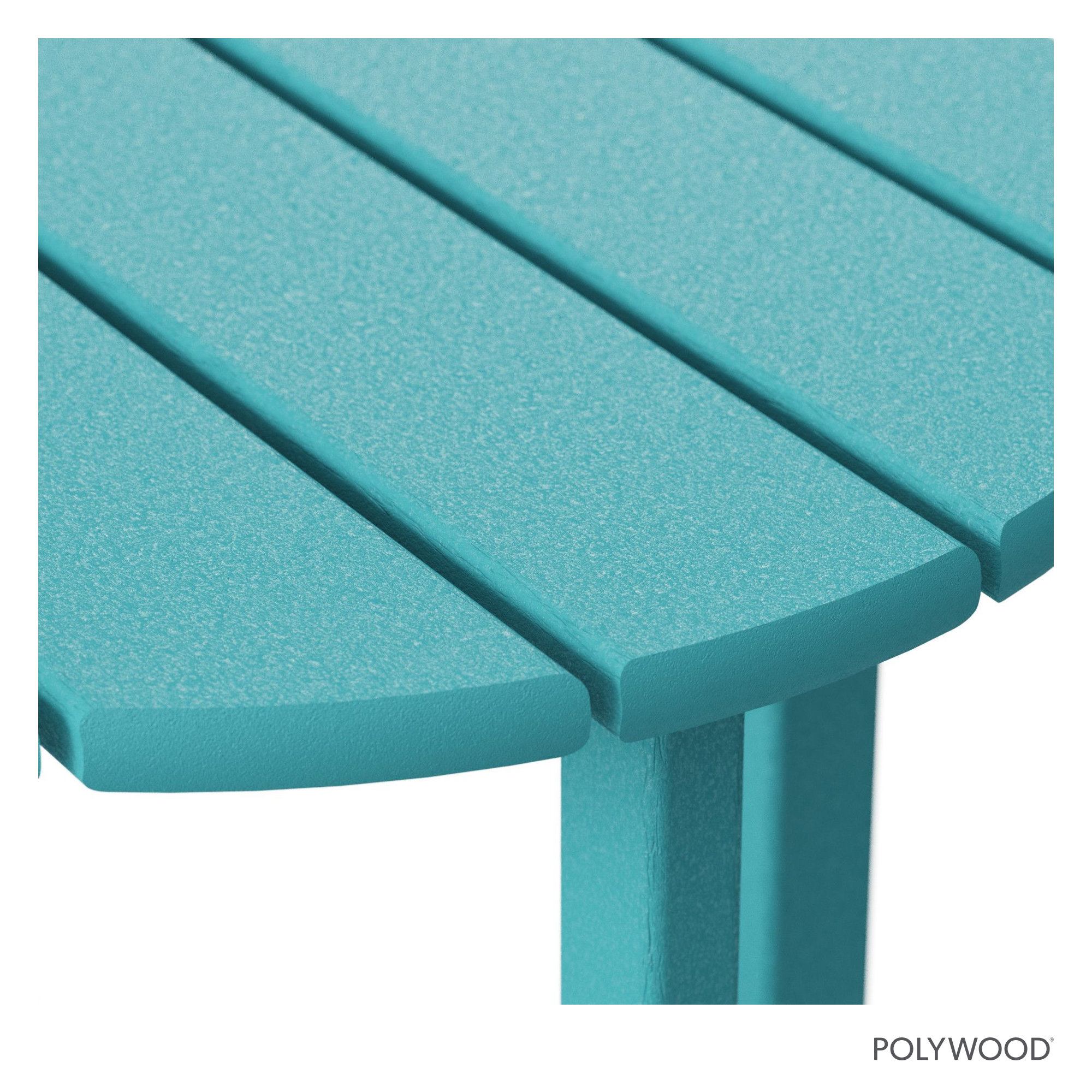 POLYWOOD Round 18" Side Table, Turquoise