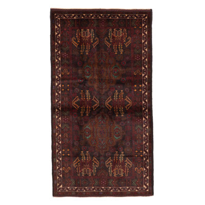 Teimani Black, Red Rug 3'8" x 7'1"