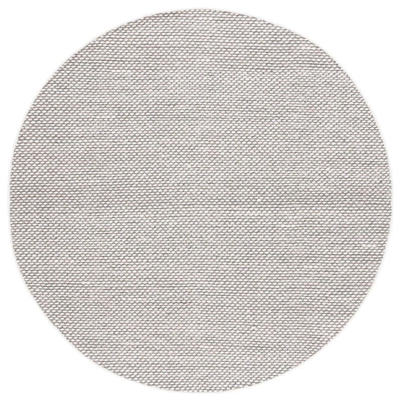 Cacilia Flat Weave Wool/Cotton Rug in Gray, Round 6'