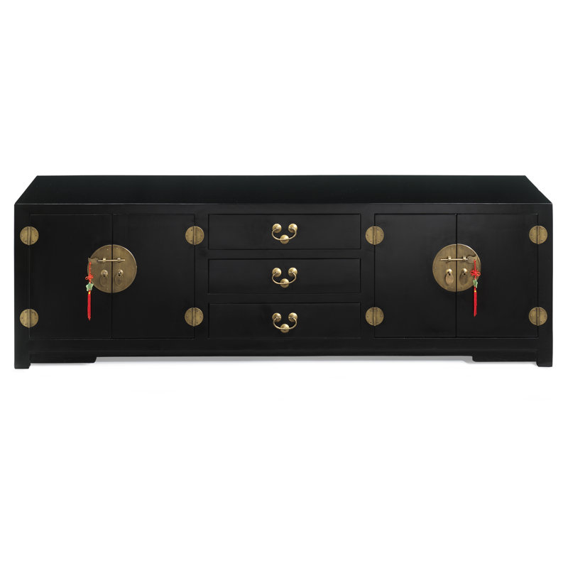Hangzhou Unfinished TV Stand for TVs up to 78", Black Lacquer