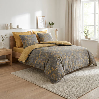 Yadawa Mustard 100% Cotton Duvet Cover Set