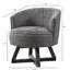 Fauteuil pivotant gris foncé, revêtement en lin, pieds en bois pour un style moderne. Fauteuil pivotant à 360° avec revêtement en lin, construction robuste et durable.-91344009-91344023