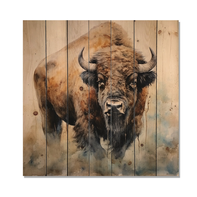 Henil - Décoration murale animaux sur bois de pin naturel, H 15 po x l 15 po