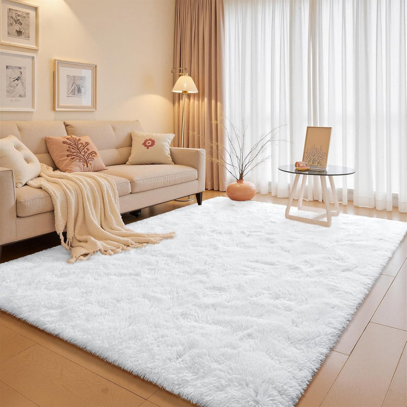Mathilde Solid Colour Shag Area Rug, Rectangle 245 x 305 cm